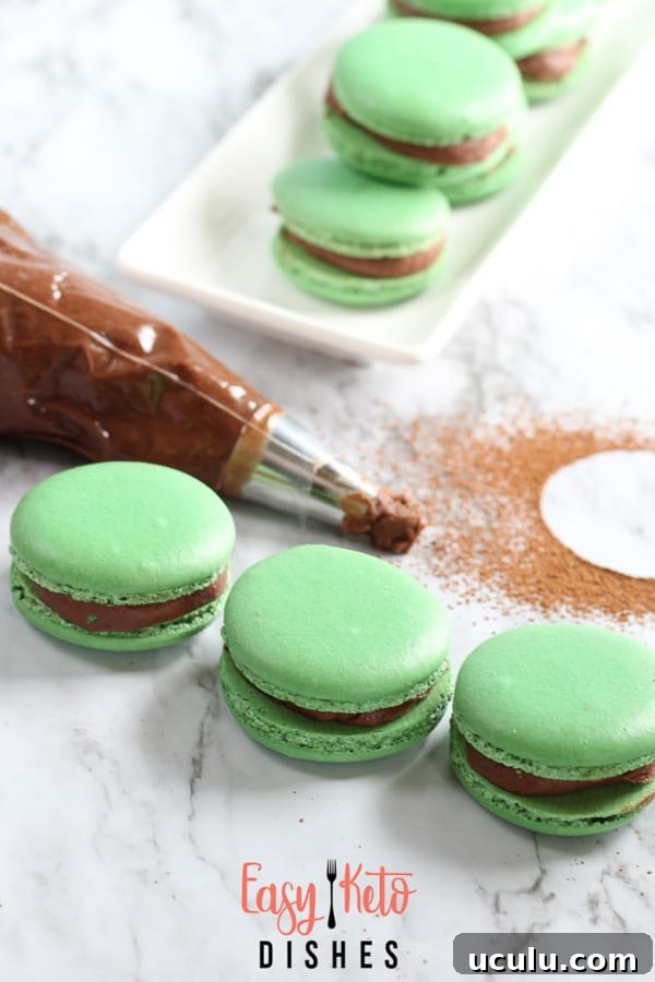 Mint Chocolate Keto Macaroons