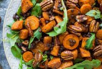 Roasted Sweet Potato & Lentil Rocket Salad with Honey‑Lemon Dressing
