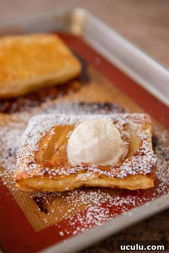 Upside down pastries with ice cream on top