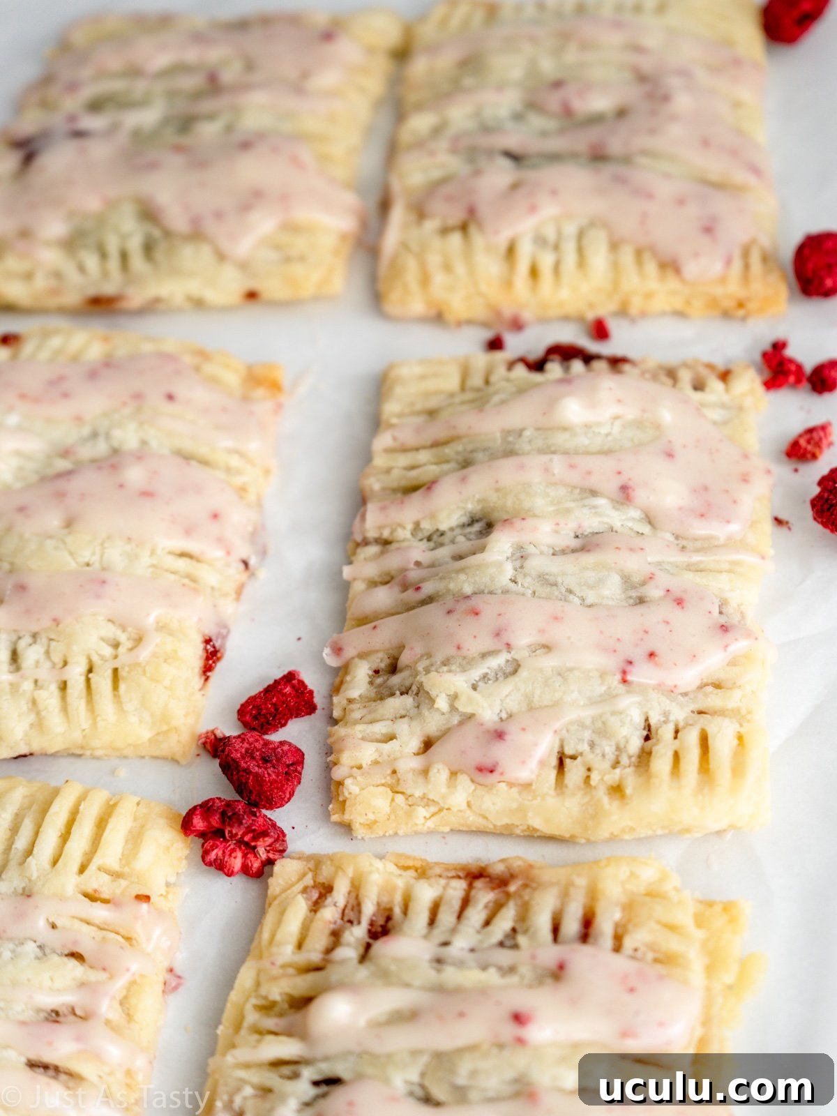 Close-up of a glazed gluten free pop tart.