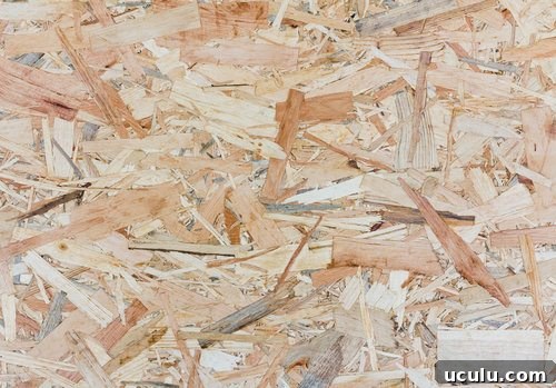 Oriented strand board.