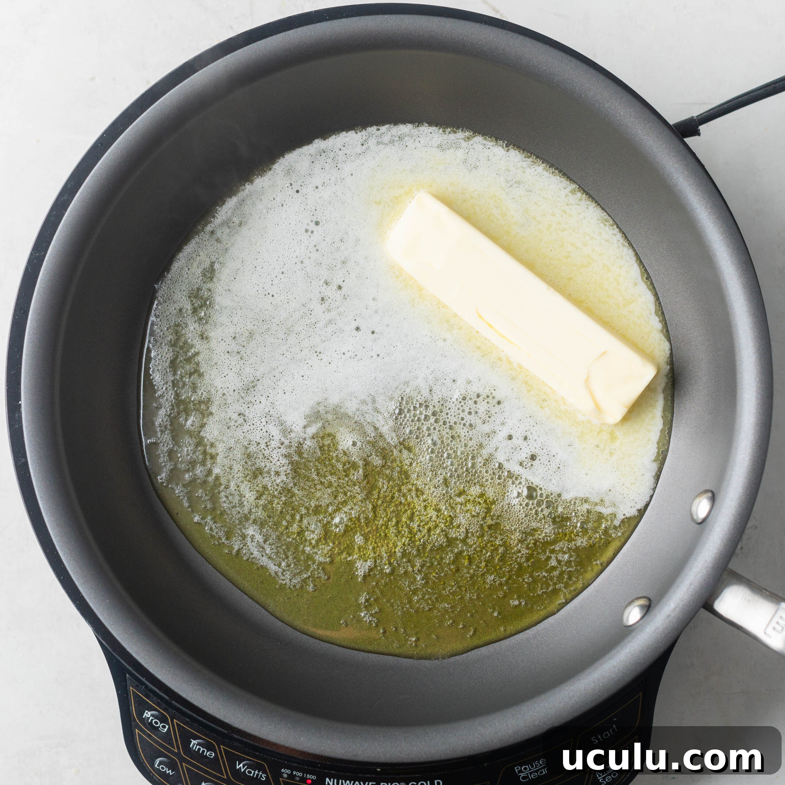 melting butter in a non stick skillet