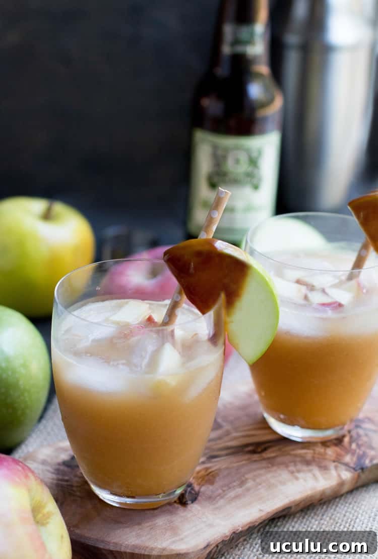 Caramel Apple Cider Cocktail. Apple Cider, caramel sauce, rum and ginger beer come together in this fall inspired cocktail. Perfect for fall gatherings.