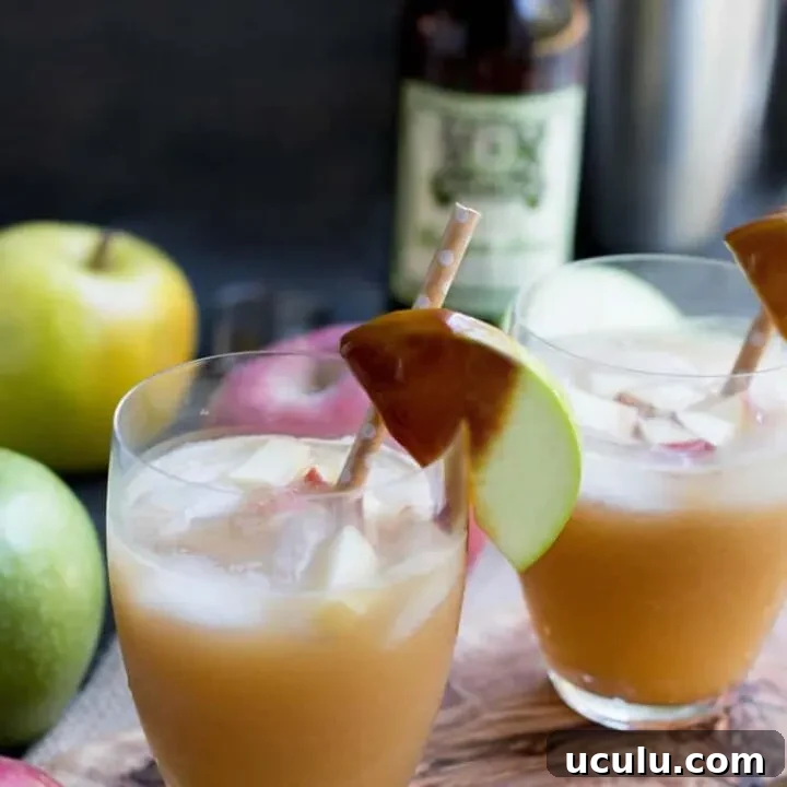 Caramel Apple Cider Cocktail. Apple Cider, caramel sauce, rum and ginger beer come together in this fall inspired cocktail. Perfect for fall gatherings.