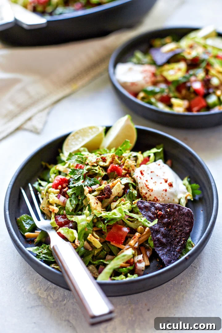 plate of veggie taco salad