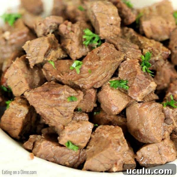 Low-Carb Instant Pot Recipes for Quick Weeknight Meals 11 steak bites in a white bowl