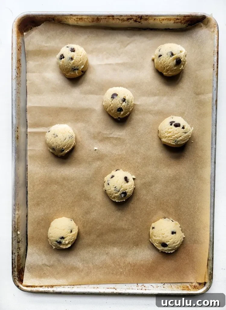 Chocolate Chip Cookies Made Without Brown Sugar — Chewy & Flavorful 6 Chocolate Chip Cookies Without Brown Sugar ready for the oven