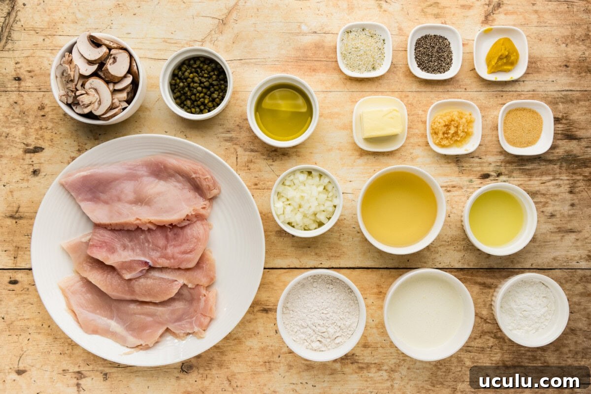 ingredients for Chicken Scallopini